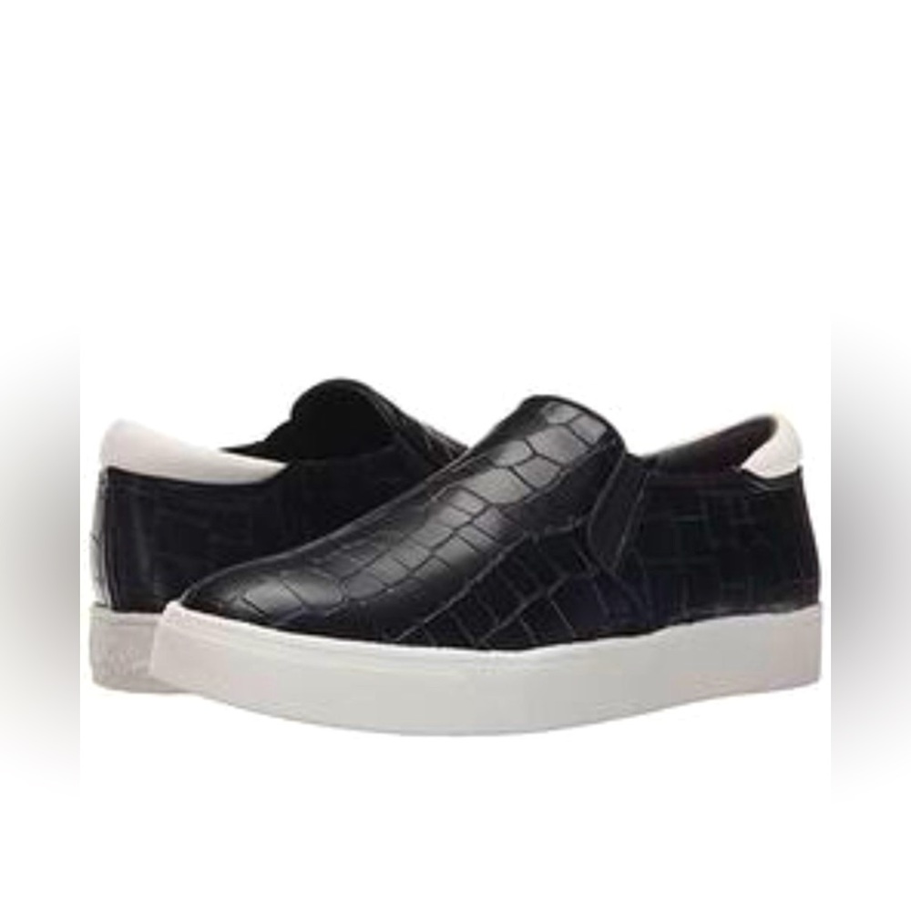 Sam Edelman Black Miles Croc Embossed Slip On Sneakers Size 8